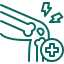 Advanced medical treatment icon representing joint care, pain management, and recovery after orthopedic surgery.