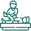 Doctor consultation icon representing orthopedic evaluation, joint care, and treatment planning for knee and hip problems.